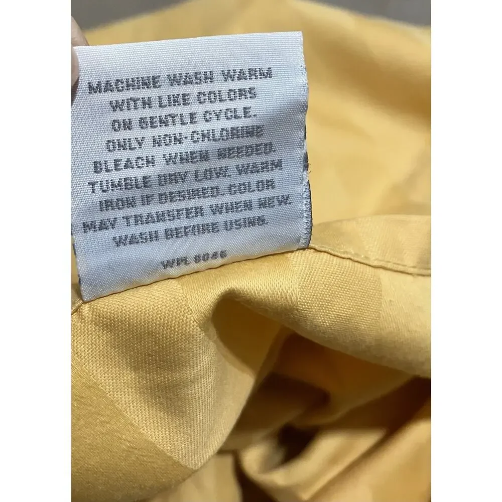 Charter Club King Pillowcase Sham 100% Pima Cotton Gold Stripe Portugal